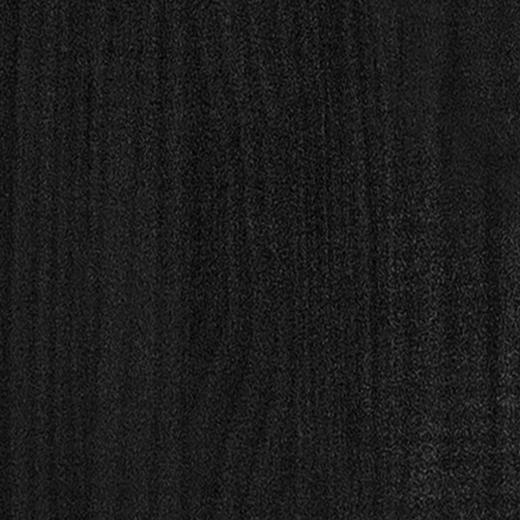 Bokhylle svart 80x35x71 cm heltre furu