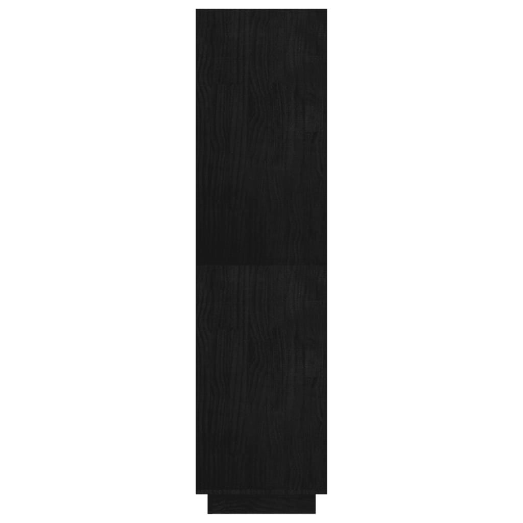 Bokhylle/romdeler svart 80x35x135 cm heltre furu