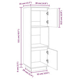 Highboard hvit 38x35x117 cm heltre furu