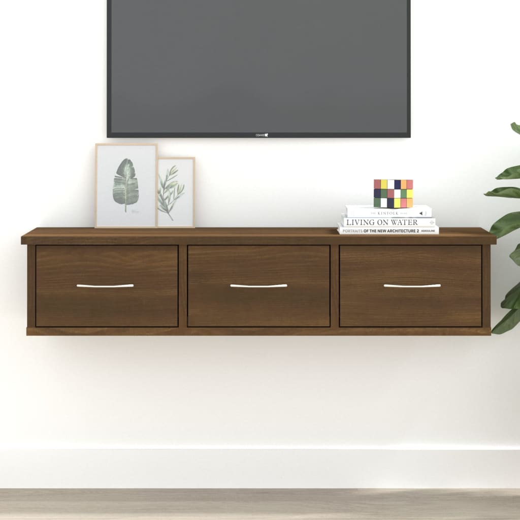 TV-benk brun eik 88x26x18,5 cm konstruert tre