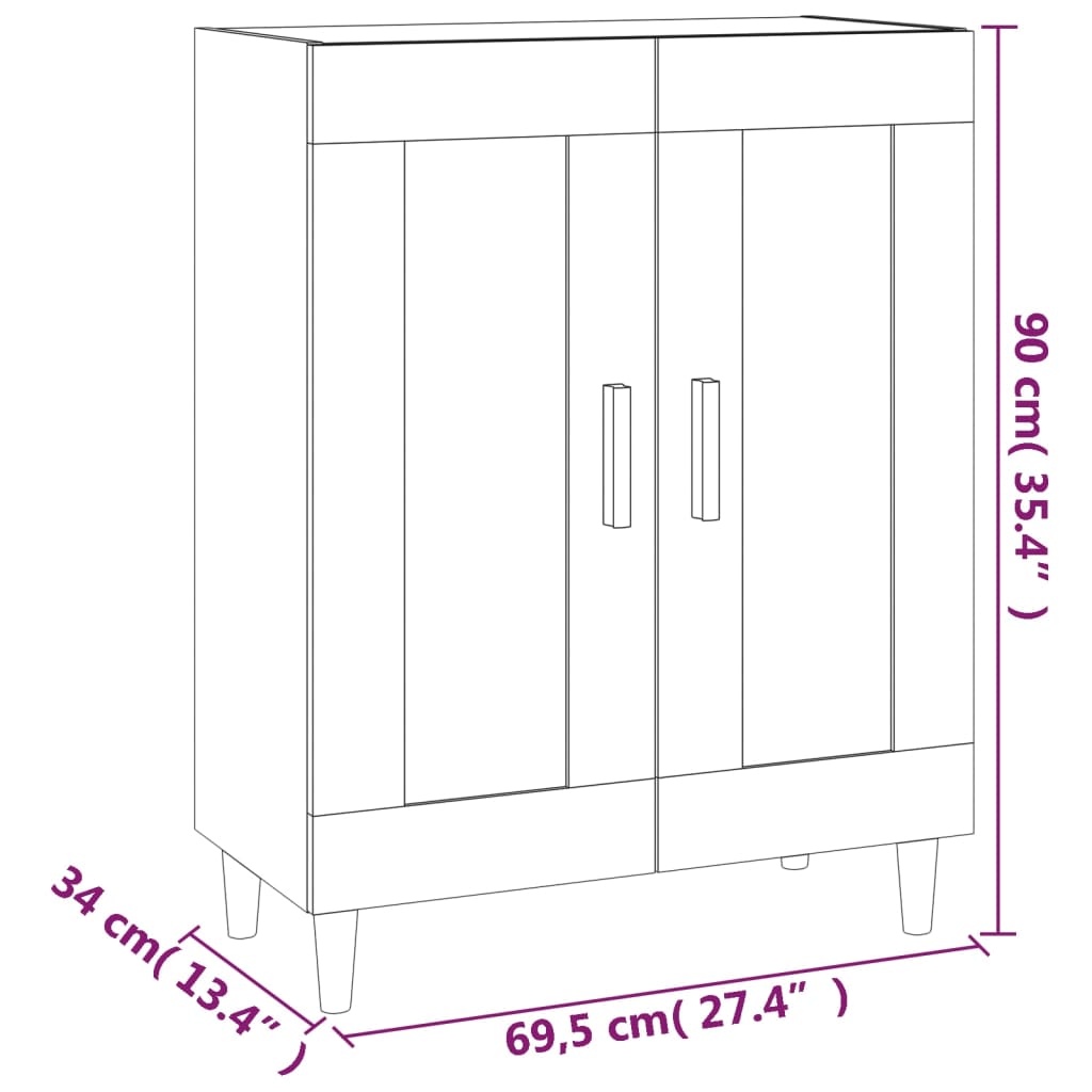 Skjenk sonoma eik 69,5x34x90 cm konstruert tre