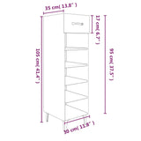 Skoskap betonggrå 30x35x105 cm konstruert tre